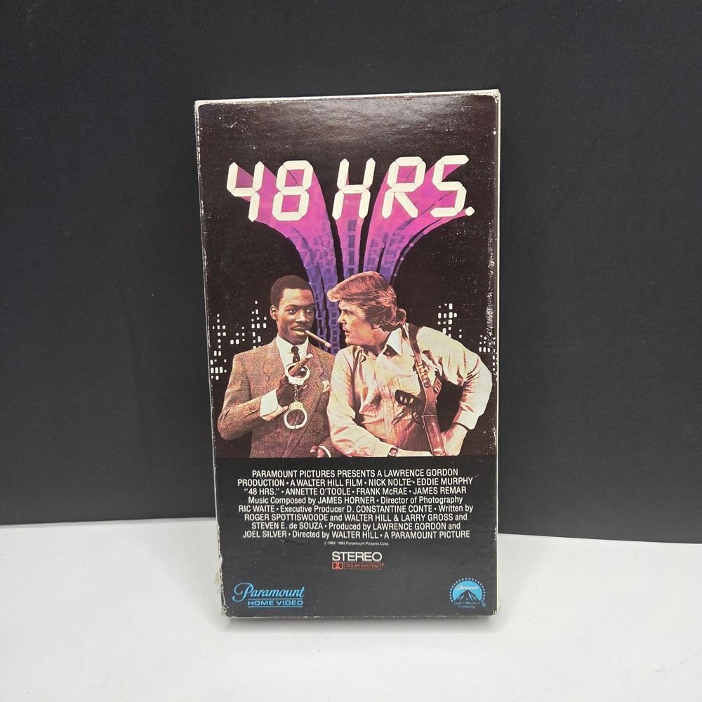 Paramount 48 Hrs. VHS Tape 1982 Movie Eddie Murphy Nick Nolte Vintage Action VCR